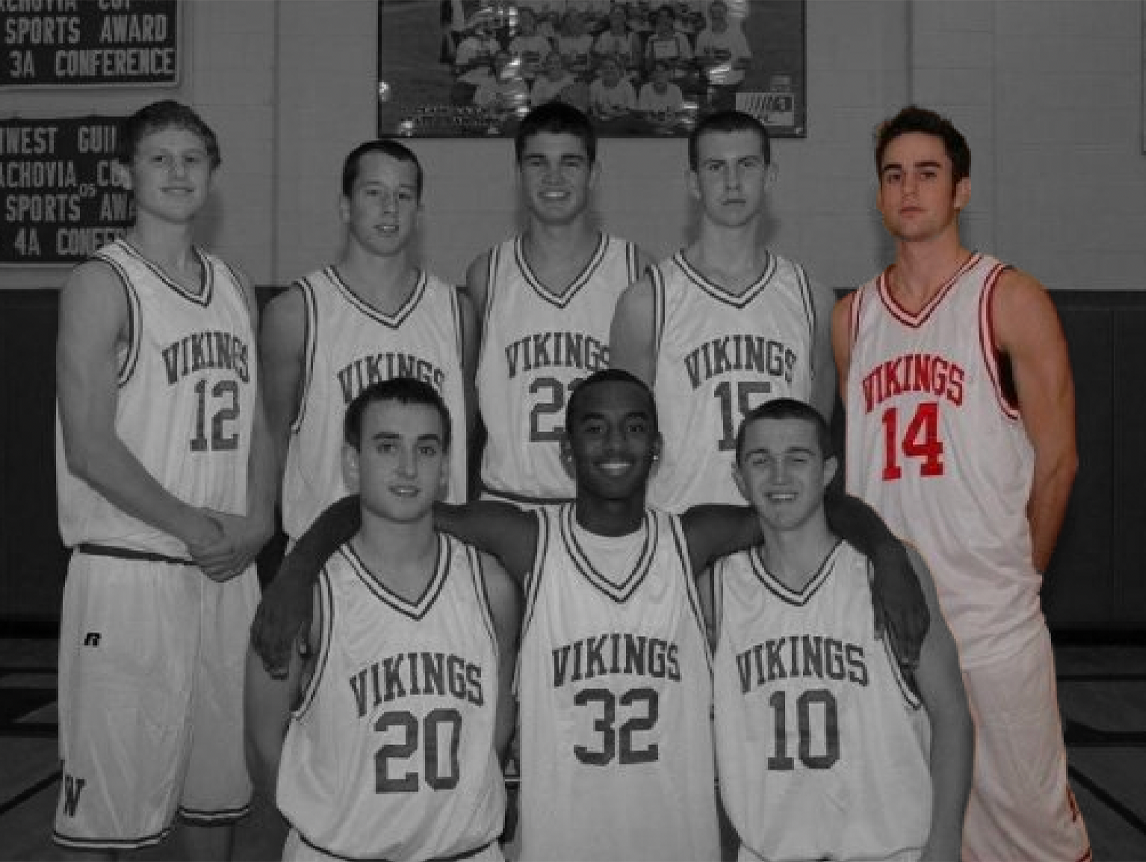 Chris with his high school basketball team